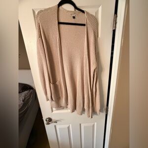 Universal Thread Cream Open-Front Knit Cardigan with Pockets